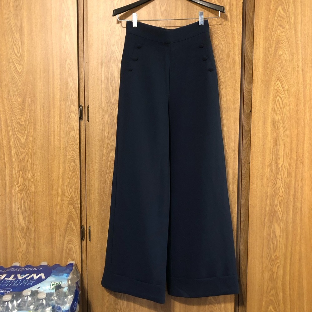 Forever 21 Navy Wide-Leg Sailor Pants